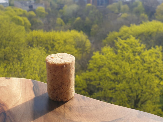 A beautiful vista with TerraNut's Pnut Punch Cold-Pressed Raw Peanuts Bars showing off their delicious, nutty shape!