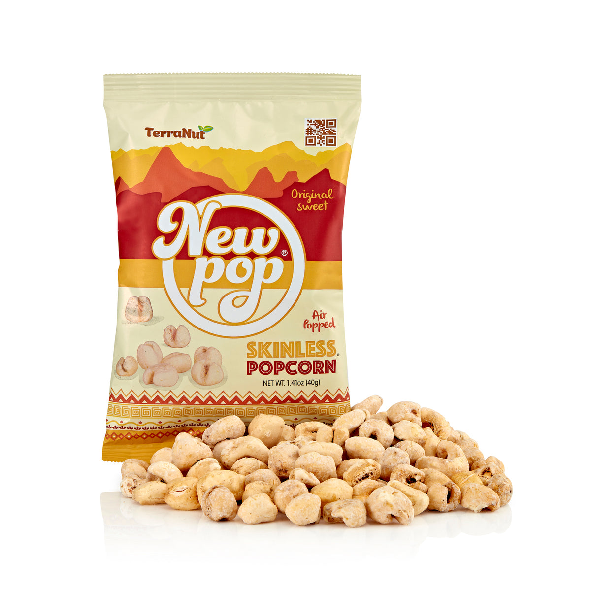 TerraNut New Pop Original Sweet, 10-pack of husk-free popcorn bags