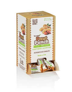 Ingredients: peanuts, oats and coconut nectar. Peanut butter on the go by terranut. 