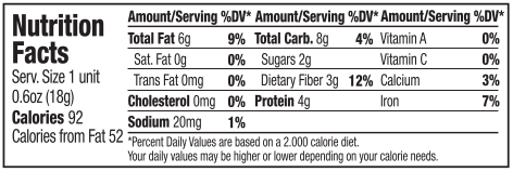 Nutrition Facts label for TerraNut Nut Punch, showing a clean label with 92 calories, 4g of protein, and simple plant-based ingredients.